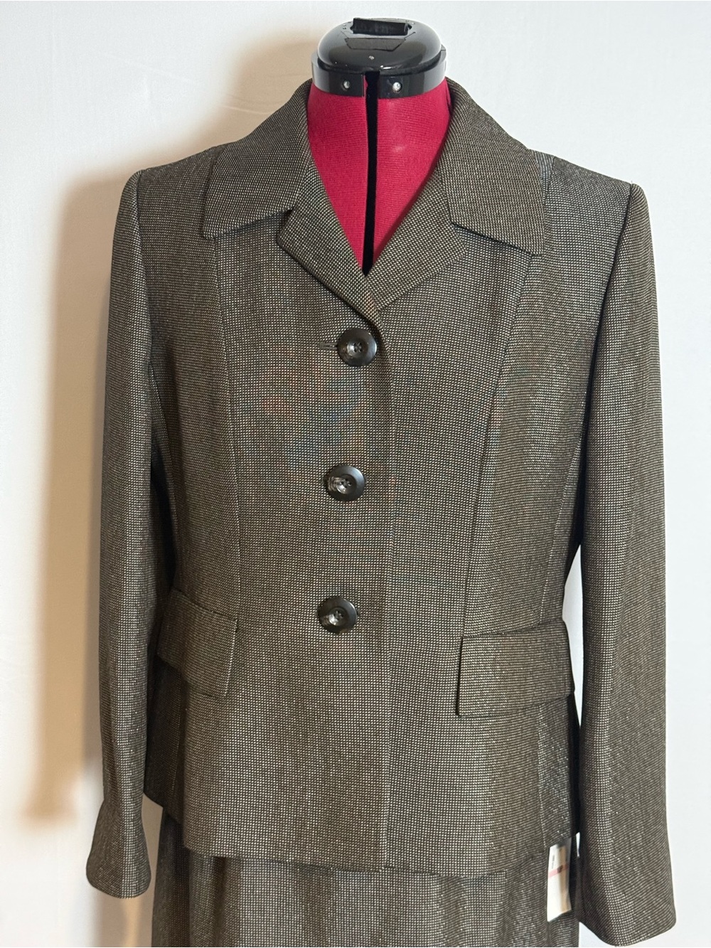 NWT Evan Picone Skirt Suit Size 10P Black & Brown 2-Piece Set Blazer & Skirt - Picture 7 of 16
